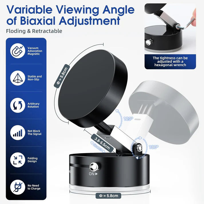 2025 Newest Magnetic Car Phone Mount – 360° Rotation with Suction Grip