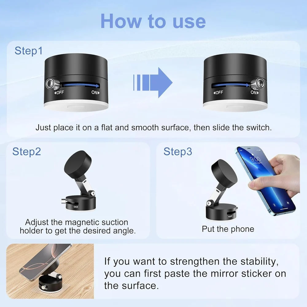 2025 Newest Magnetic Car Phone Mount – 360° Rotation with Suction Grip
