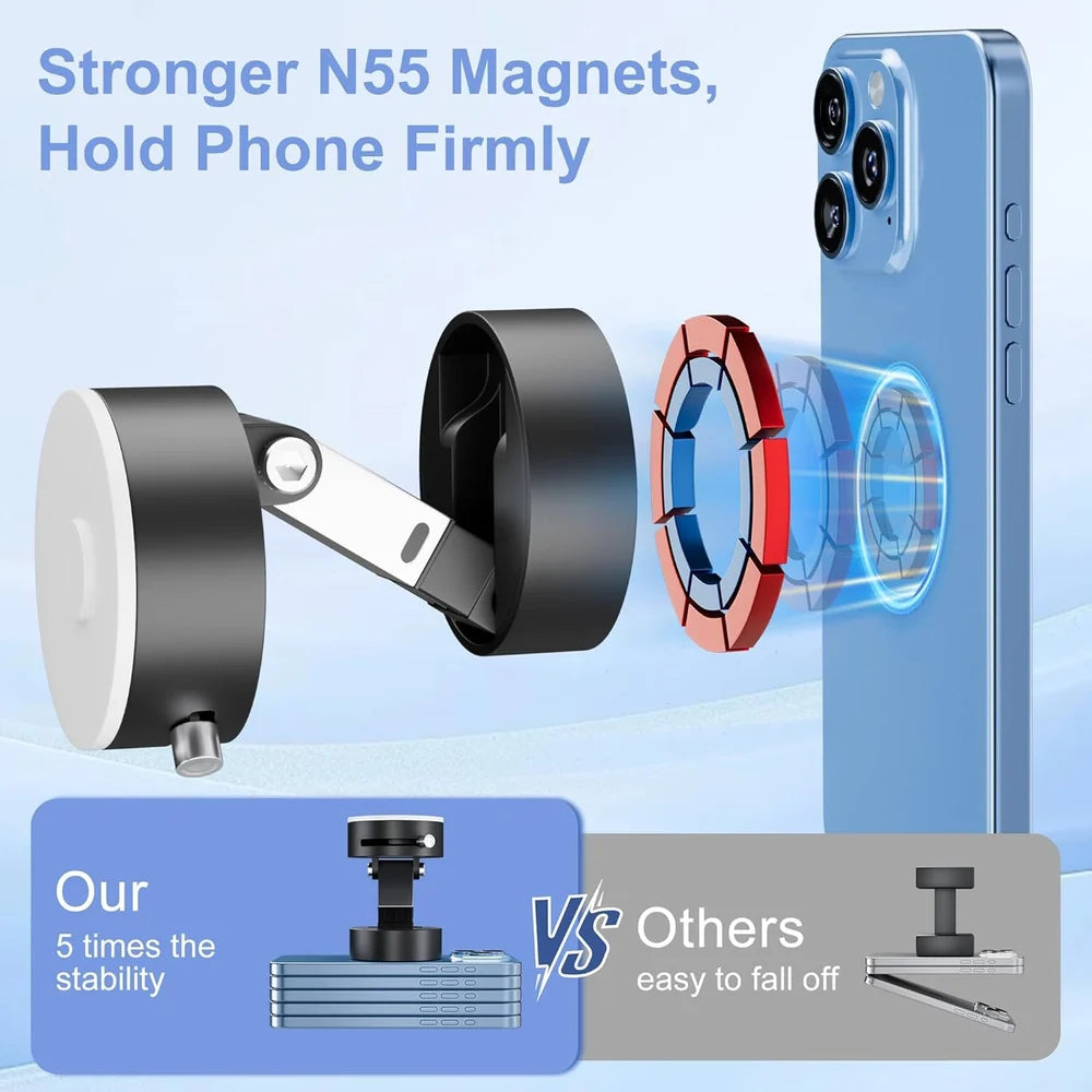 2025 Newest Magnetic Car Phone Mount – 360° Rotation with Suction Grip