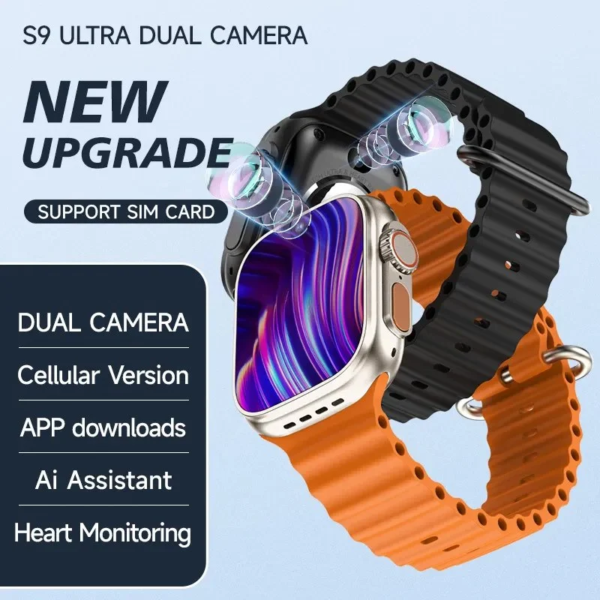S12 ULTRA 5G Android Watch- AMOLED Screen,Telescopic Camera,16GB/32GB/64GB All straps are free